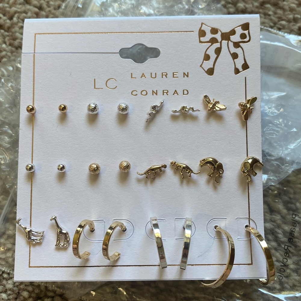 New LC Lauren Conrad Whimsy Critters Earrings. 12 Pairs.
